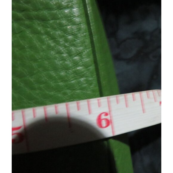 Coach Green Pebble Leather Top Handle Baguette Sufflette Bag & Hangtag - Picture 13 of 15